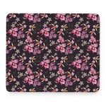 Embroidery Orchid Flower Pattern Print Mouse Pad