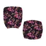 Embroidery Orchid Flower Pattern Print Office Chair Cover