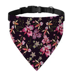 Embroidery Orchid Flower Pattern Print Over The Collar Dog Bandana