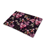 Embroidery Orchid Flower Pattern Print Pet Cooling Mat Cover