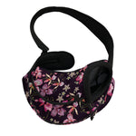 Embroidery Orchid Flower Pattern Print Pet Sling Carrier