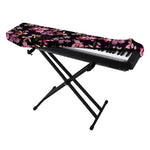 Embroidery Orchid Flower Pattern Print Piano Keyboard Cover
