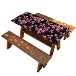 Embroidery Orchid Flower Pattern Print Picnic Table Cover