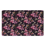 Embroidery Orchid Flower Pattern Print Polyester Doormat