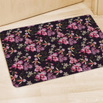 Embroidery Orchid Flower Pattern Print Polyester Doormat