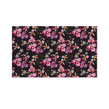 Embroidery Orchid Flower Pattern Print Polyester Flag