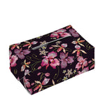 Embroidery Orchid Flower Pattern Print Rectangle Tissue Box Cover