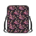 Embroidery Orchid Flower Pattern Print Rectangular Crossbody Bag