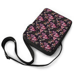 Embroidery Orchid Flower Pattern Print Rectangular Crossbody Bag