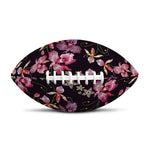 Embroidery Orchid Flower Pattern Print Rugby Ball