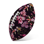 Embroidery Orchid Flower Pattern Print Rugby Ball