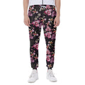 Embroidery Orchid Flower Pattern Print Joggers