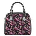 Embroidery Orchid Flower Pattern Print Shoulder Handbag
