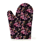 Embroidery Orchid Flower Pattern Print Single Oven Mitt