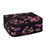 Embroidery Orchid Flower Pattern Print Small Lunch Bag