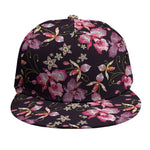 Embroidery Orchid Flower Pattern Print Snapback Cap