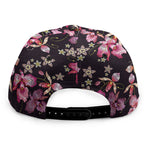 Embroidery Orchid Flower Pattern Print Snapback Cap