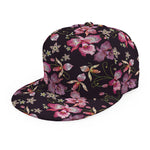 Embroidery Orchid Flower Pattern Print Snapback Cap