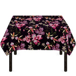 Embroidery Orchid Flower Pattern Print Tablecloth