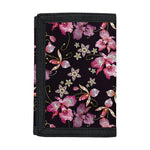 Embroidery Orchid Flower Pattern Print Trifold Wallet