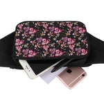 Embroidery Orchid Flower Pattern Print Waist Bag
