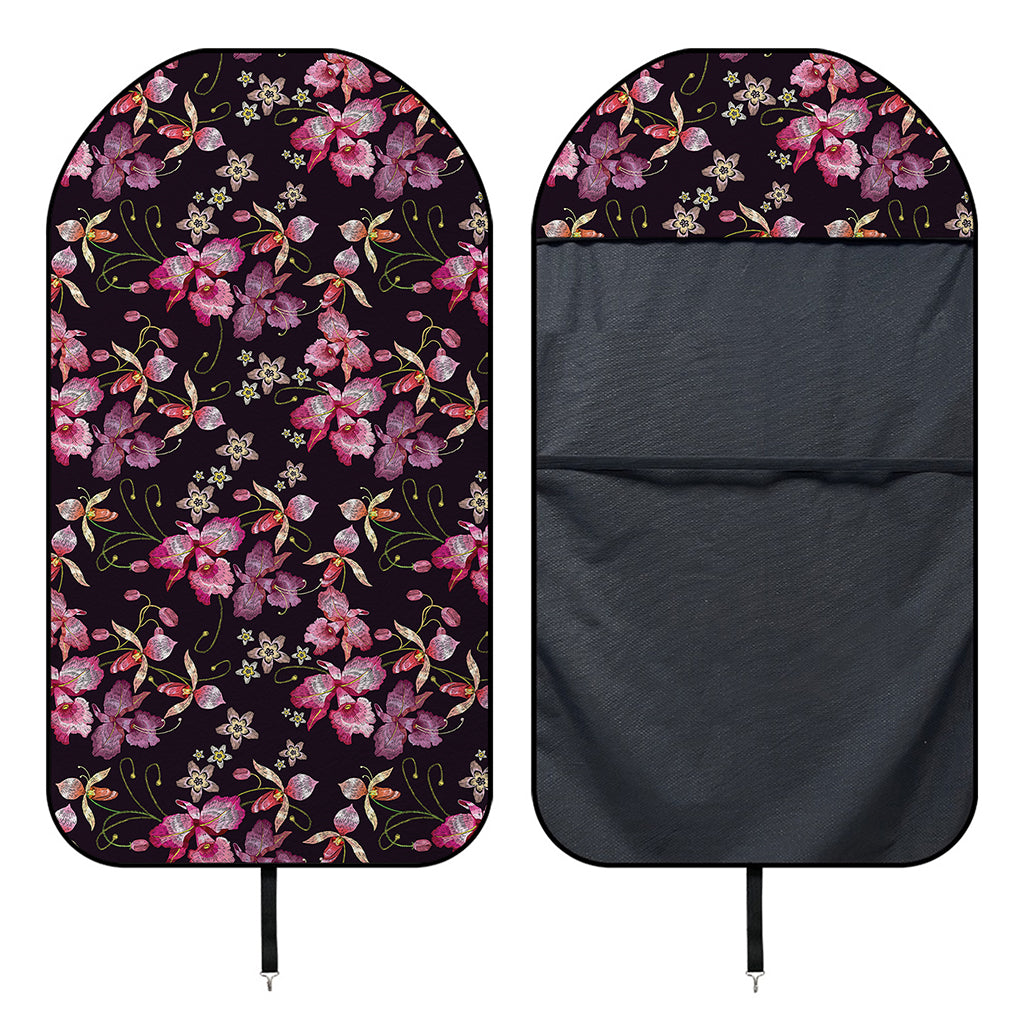 Embroidery Orchid Flower Pattern Print Waterproof Car Seat Cover