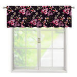 Embroidery Orchid Flower Pattern Print Window Valance
