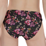 Embroidery Orchid Flower Pattern Print Women's Panties