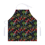 Embroidery Parrot Pattern Print Adjustable Apron