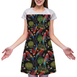 Embroidery Parrot Pattern Print Adjustable Apron