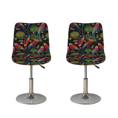 Embroidery Parrot Pattern Print Bar Stool Covers