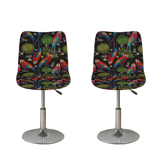 Embroidery Parrot Pattern Print Bar Stool Covers