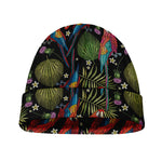Embroidery Parrot Pattern Print Beanie