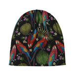 Embroidery Parrot Pattern Print Beanie
