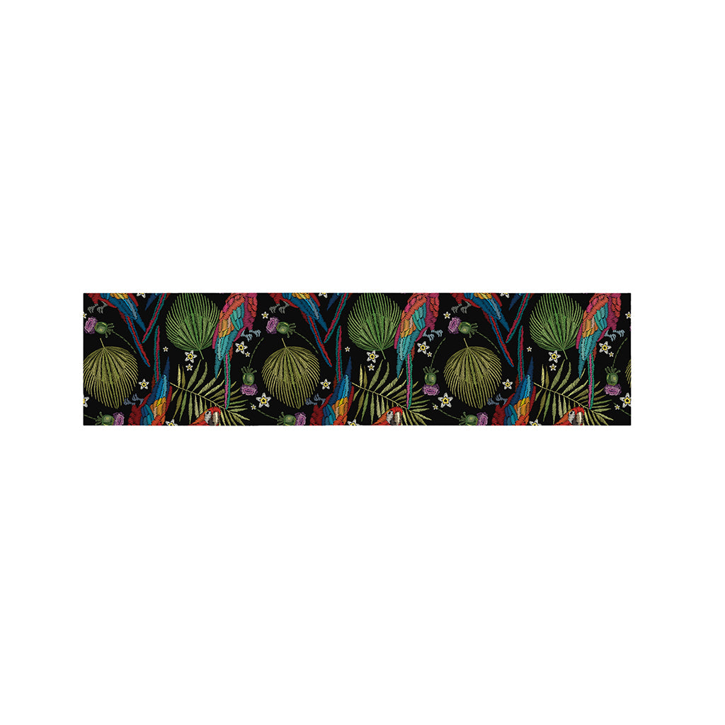 Embroidery Parrot Pattern Print Bed Runner