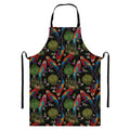 Embroidery Parrot Pattern Print Bib Apron With Pocket