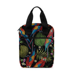 Embroidery Parrot Pattern Print Bible Tote Bag