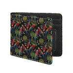 Embroidery Parrot Pattern Print Bifold Wallet