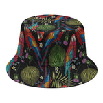 Embroidery Parrot Pattern Print Bucket Hat