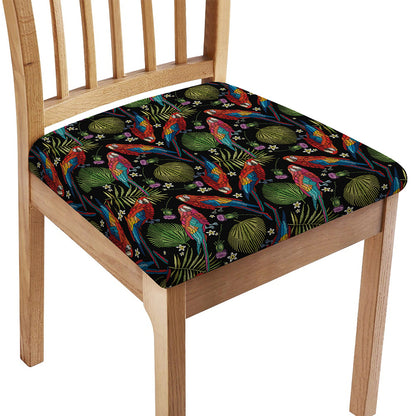 Embroidery Parrot Pattern Print Chair Cushion Cover