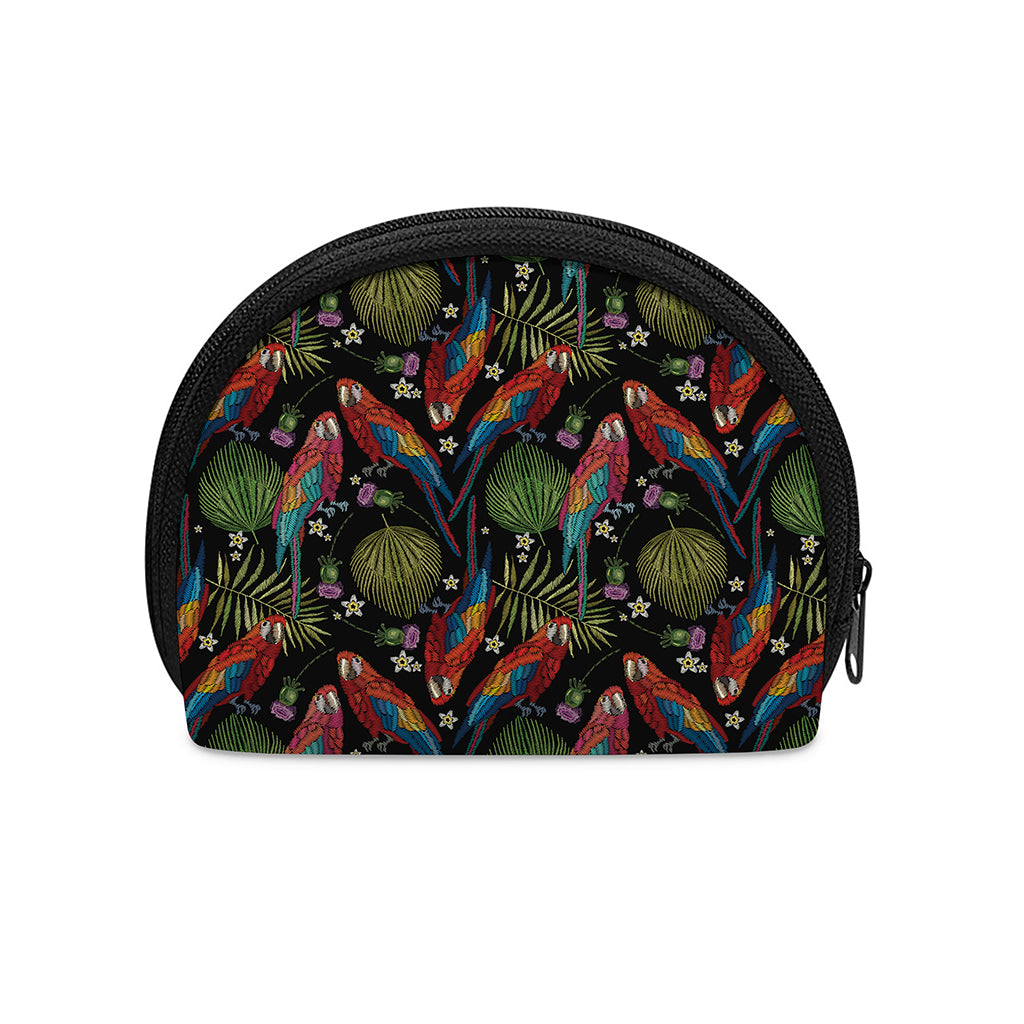 Embroidery Parrot Pattern Print Coin Purse