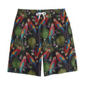 Embroidery Parrot Pattern Print Cotton Shorts