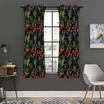 Embroidery Parrot Pattern Print Curtain