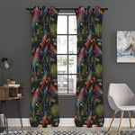 Embroidery Parrot Pattern Print Curtain