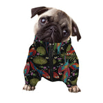 Embroidery Parrot Pattern Print Dog Zip Up Jacket