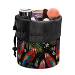 Embroidery Parrot Pattern Print Drawstring Makeup Bag