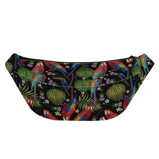 Embroidery Parrot Pattern Print Fanny Pack