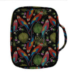 Embroidery Parrot Pattern Print Front Pocket Bible Bag