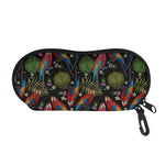Embroidery Parrot Pattern Print Glasses Case