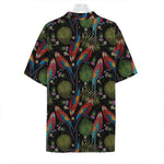 Embroidery Parrot Pattern Print Hawaiian Shirt